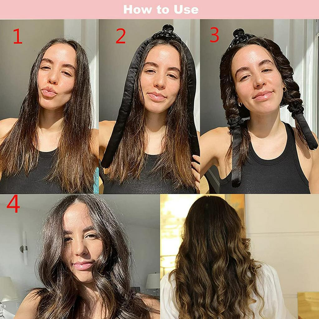 ที่คาดผมม้วนผมแบบไม่มีความร้อน | ไม่มีความร้อน ลูกกลิ้งเก็บขน | เครื่องม้วนผมขี้เกียจไหมสําหรับออกเดทและปาร์ตี้ - รูปที่ 5