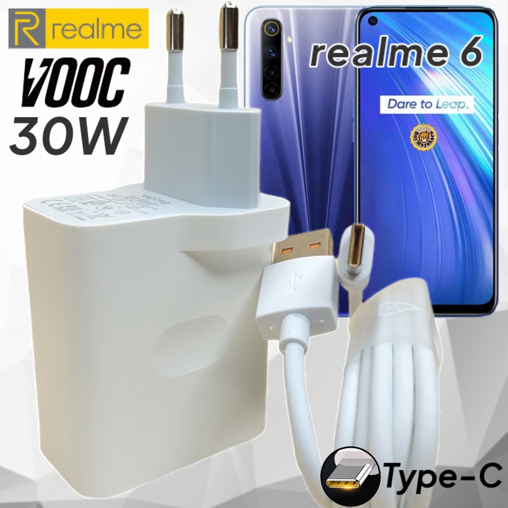 ที่ชาร์จ Realme 6 30W Type-C เรียวมี Super VOOC Fast Charge หัวชาร์จ สายชาร์จ 2เมตร  ชาร์จเร็ว ไว ด่