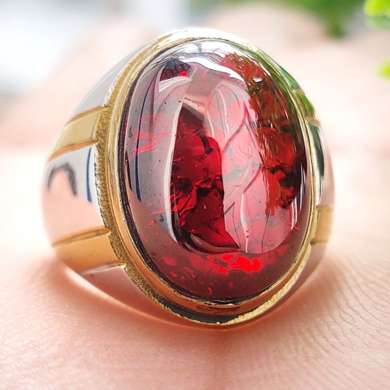 RED GARNET STONE RING BROKEN THOUSAND คุณภาพดี