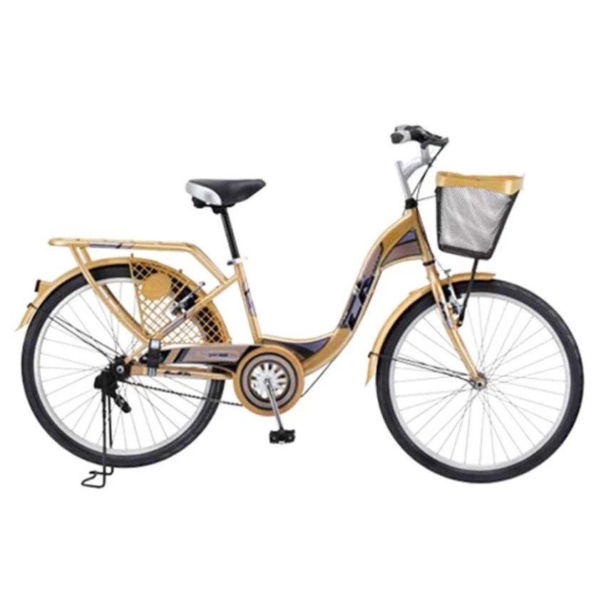 LA Bicycle จักรยาน รุ่น 24" City Ride Intergrated Carrier - gold