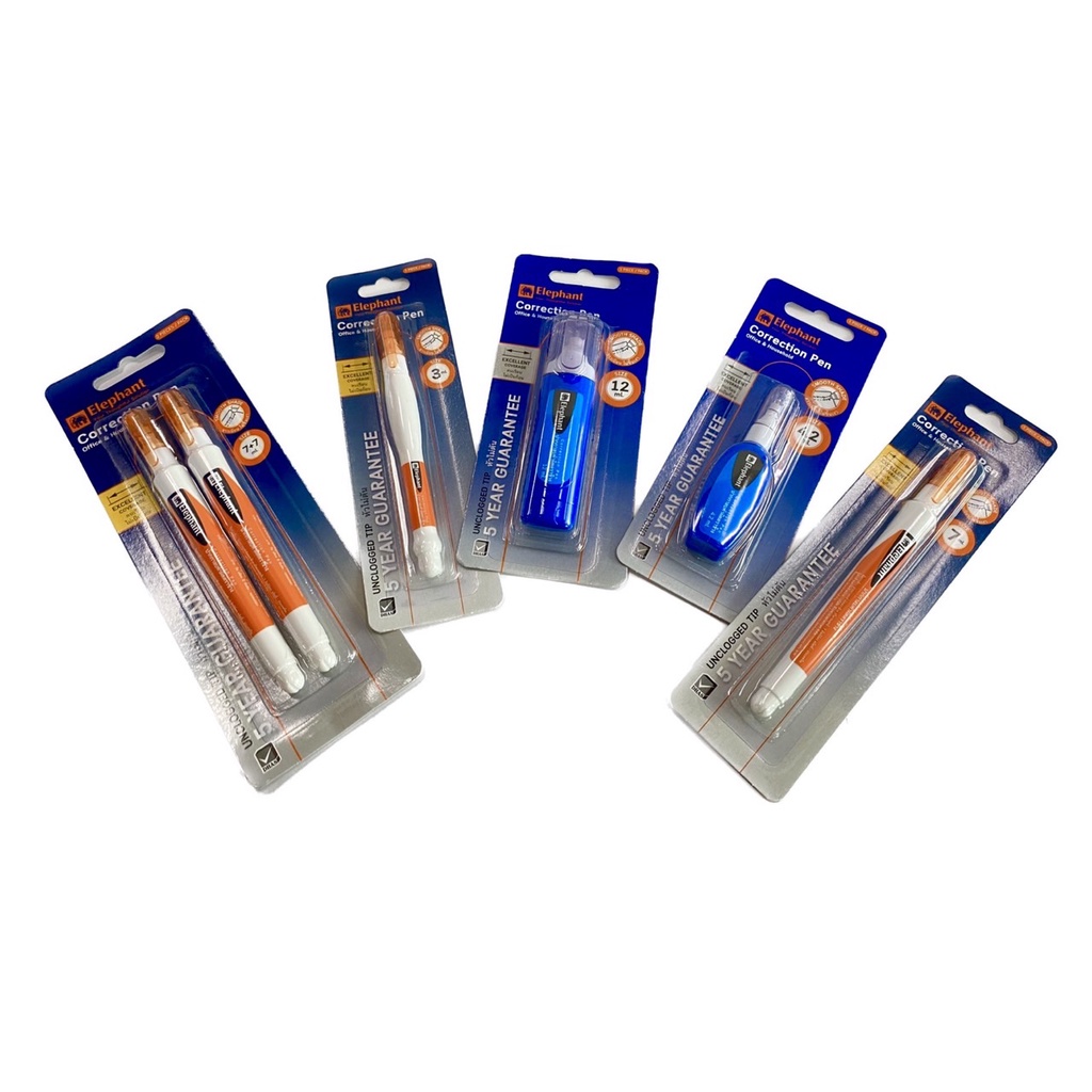ปากกาลบคำผิด elephant 3/3+3/4.2/7/7+7/12 ml