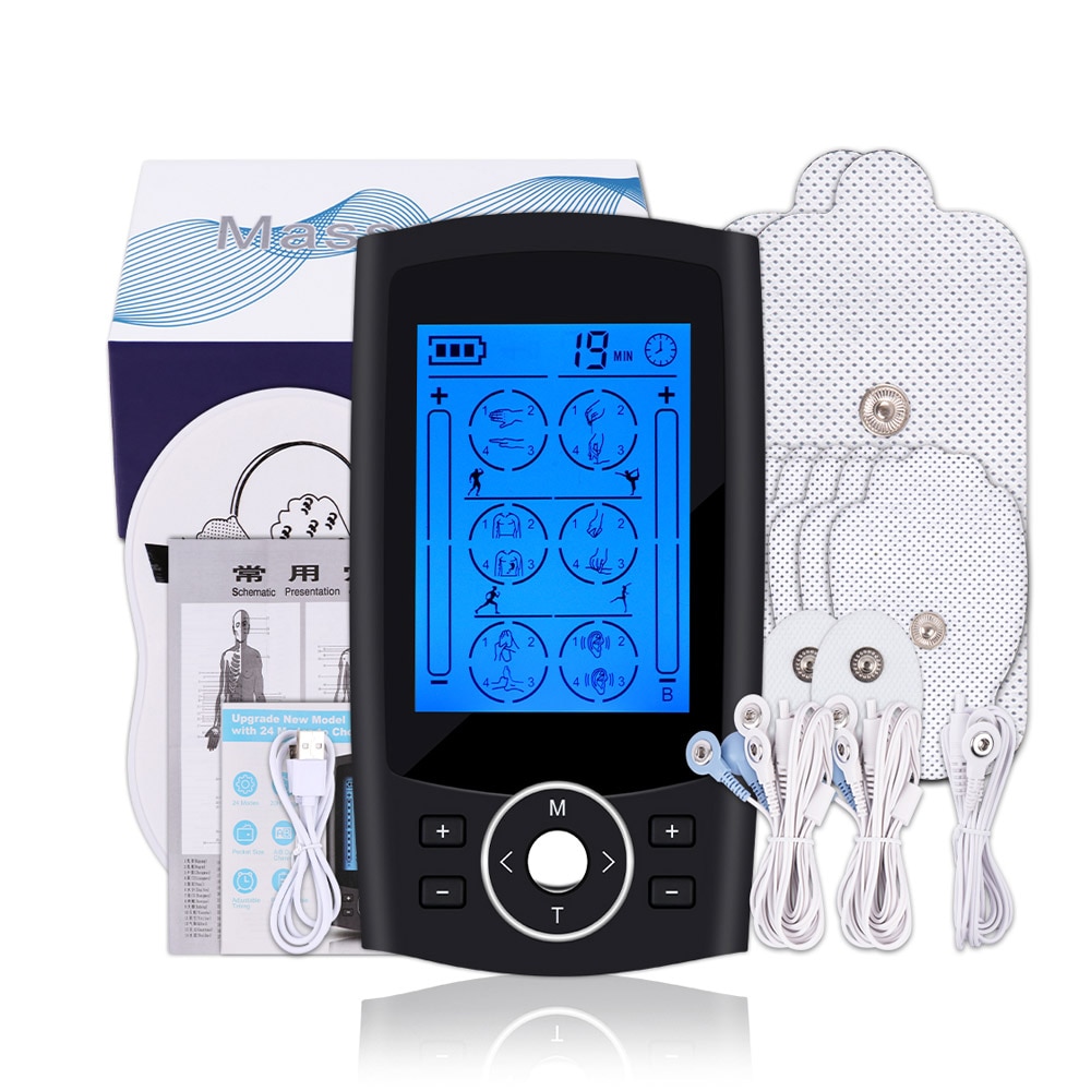 COD24 Modes TENS Therapy Massager Dual Output USB Charging EMS Muscle 