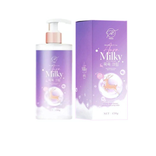 [ลดเพิ่ม 30% ใส่โค้ด DETDEC30] AURA MILKY #ออร่ามิลกี้ ครีมอาบน้ำผิวขาว