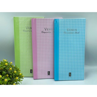 VENUS [HV 121006-1] สมุดปกแข็ง  ขนาด 12.5 x 26.5ซม. 60 แกรม 100 แผ่นรวมปก