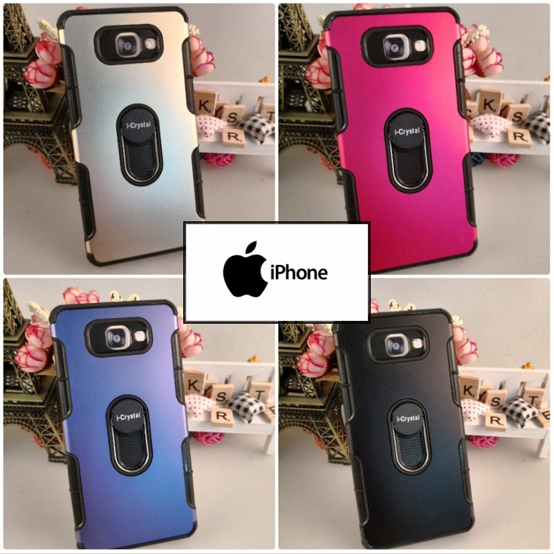 (I-Crystal) Iphone IP5 IP6 IP7/8 IP6+ IP7+/8+ IPXR IPXsMax Stand-able Hold-able Casing with ring Sta