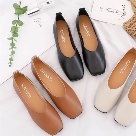 รองเท้าผู้หญิง 🔥⚡ถูกที่สุด🔥⚡ รองเท้าคัชชู ผู้หญิง หนังนิ่ม มี 2 สีให้เลือก Size 36-40
