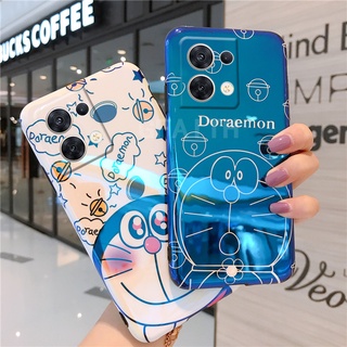 2022 เคส OPPO Reno8 5G / Reno8 Pro 5G ใหม่เคสโทรศัพท์มือถือแบบนิ่มลายการ์ตูนโดราเอมอนน่ารักแต่งแสงสีฟ้าแฟชั่นสําหรับเคสโทรศัพท์ Oppo Reno 8 Reno8Pro