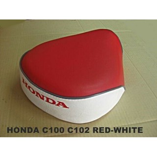 HONDA SUPERCUB C100 C102 CM91 C50 C65 C70 SOLO SEAT "RED" &amp; "WHITE" // "NEW" // เบาะ เบาะรถ สีแดง-ขาว สินค้าคุณภาพดี