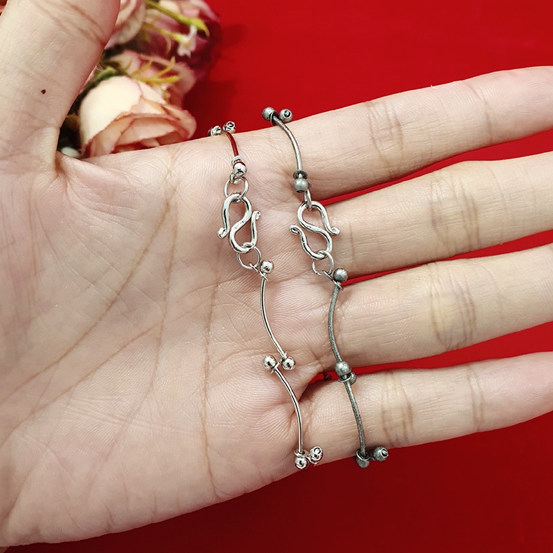 สร้อยข้อมือโรเดียม, สีเงิน ตะขอตัวเอ็น เครื่องประดับแฟชั่น ใส่ได้ทุกโอกาส พร้อมส่ง ราคา ถูกที่สุด ดีลบีเคเค แกลเลอรีภาพที่ 3