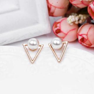 Hot fashion earrings jewelry personality Geometric triangle Simulated pearl stud earrings for women jewelry