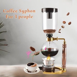 Coffee Syphon หม้อกาลักน้ำหม้อกาแฟชุดกรองครัวเรือนกาลักน้ำแก้วทนความร้อนหม้อกาแฟคู่มือเครื่องชงกาแฟ 3 คนอุปกรณ์กาแฟ