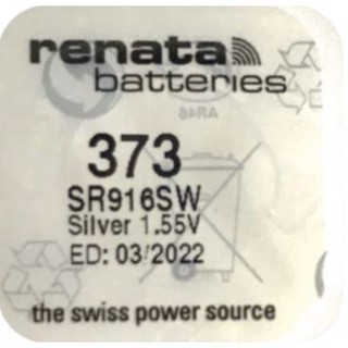 ถ่านกระดุม Renata เบอร์ ‪SR916SW , 373 , 916 ,ไร้สารปรอท 1.55V จำนวน1ก้อน made in swiss