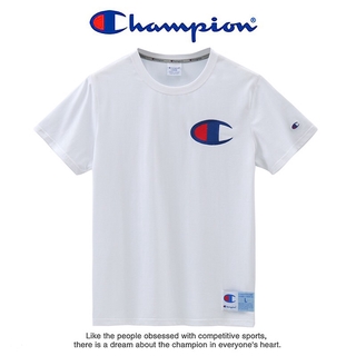 พร้อมส่ง Champion เสื้อยืด ผ้าฝ้ายแท้ เย็บปักถักร้อยS-5XL