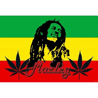 โปสเตอร์ รูปวาด นักร้อง เร็กเก้ บ็อบ มาร์เลย์ BOB Marley POSTER 24”x35” Inch Jamaica Reggae Ska V4