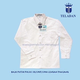 Kemeja Putih Polos Lengan Panjang SD/SMP/SMA - Seragam Sekolah TELADAN