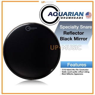 🥁หนังกลอง Reflector Black Mirror by Aquarian USA💯