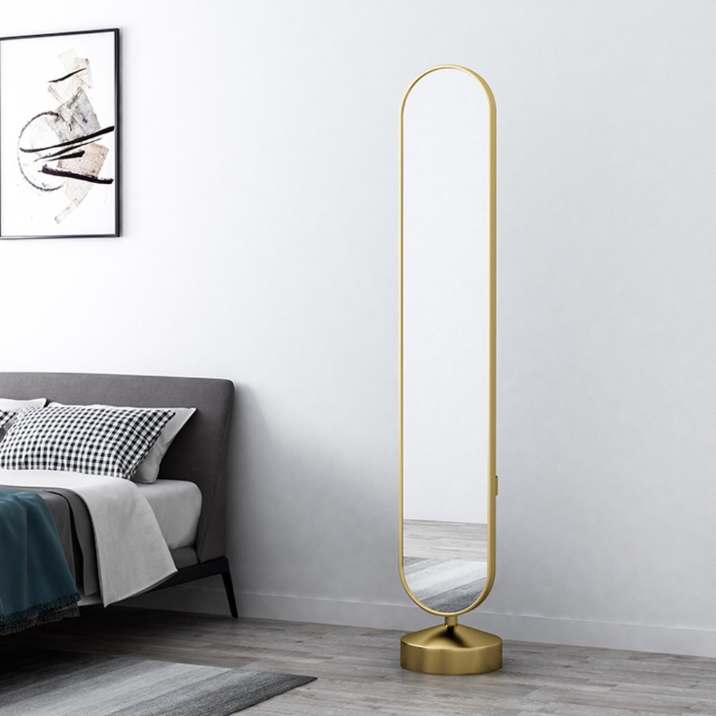 Lequa.furniture  กระจกเต็มตัว กระจกตั้งพื้น หมุนได้ 360° จัดส่งฟรี