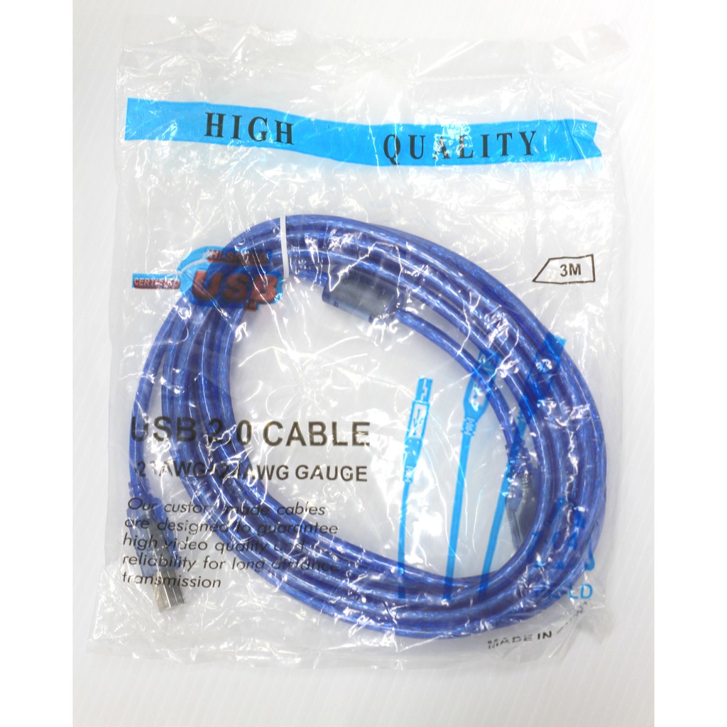 สายปริ้นเตอร์ USB Printer Cable USB 2.0 ยาว 3M สายคุณภาพดี รูปที่ 5