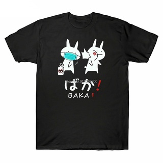 เสื้อยืดผ้าฝ้ายพิมพ์ลายขายดี เสื้อยืด ผ้าฝ้าย พิมพ์ลายอนิเมะ Baka Rabbit Slap Otaku สไตล์ญี่ปุ่น ฮาราจูกุ สตรีท สําหรับผ