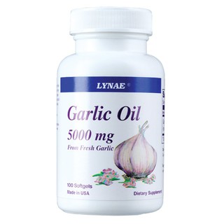 LYNAE Garlic Oil 5000 mg Vitamin USA ไลเน่ น้ำมันกระเทียมเข้มข้น 100 แคปซูล ควบคุมความดันโลหิต