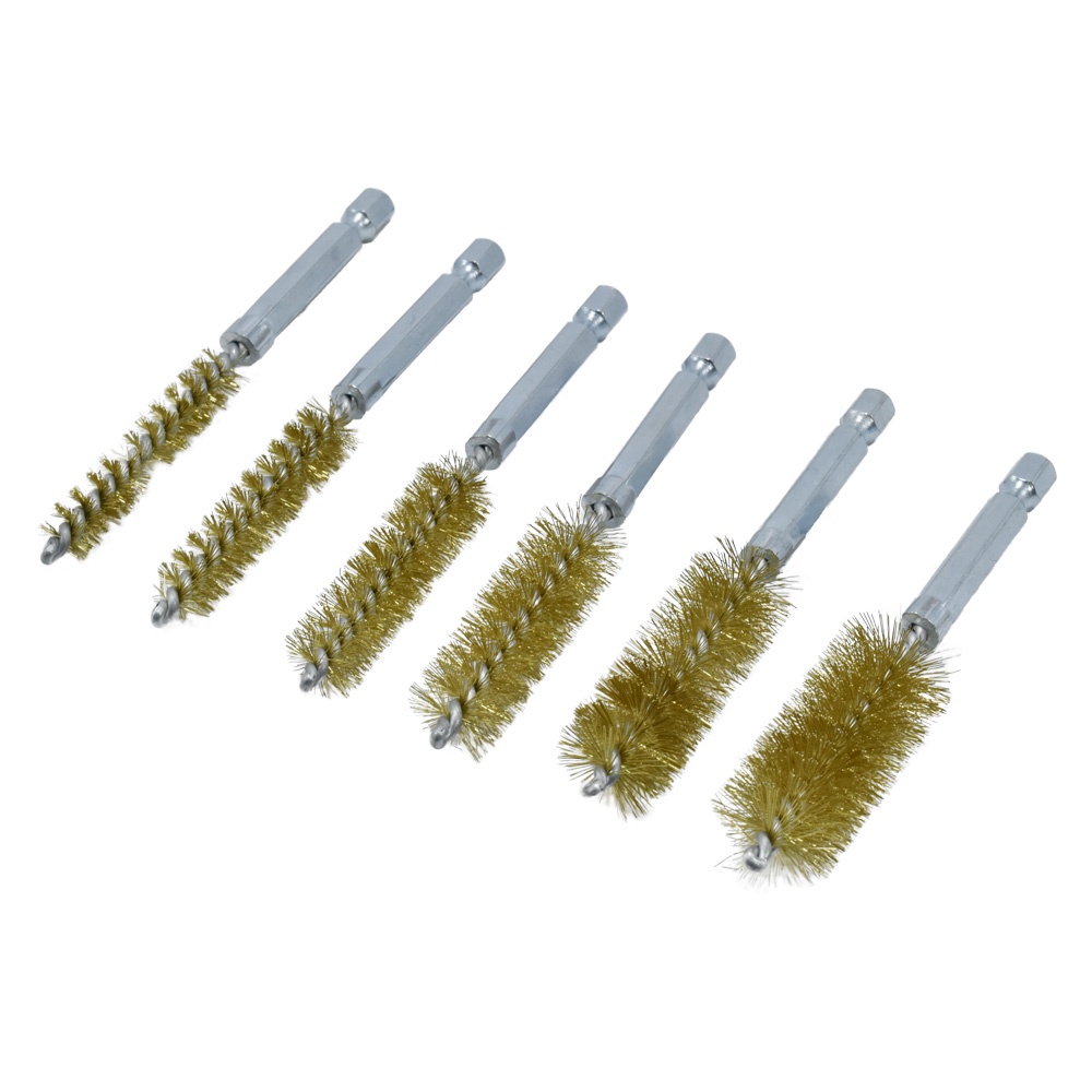 Astro Products ชุดแปรงลวดทองเหลือง 1/4HEX 6ชิ้น Φ9-19mm / Brass Wire Brush Drill Rust Removal