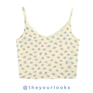 Theyourlooks ♡ พร้อมส่ง Blossom lace camisole เสื้อสายเดี่ยว ลายดอกไม้ 🌸🧁🥯 (TYL390)