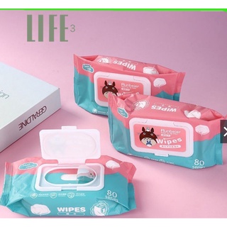 Wet wipes 80 sheets Wet paperทิชชู่เปียก 80 แผ่น กระดาษเปียก Baby Wipes กระดาษทิชชู่เปียก สูตรน้ำบริสุทธิ์ ผ้านุ่มชุ่มชื่น