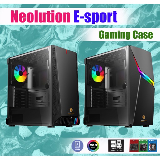 Case Neolution e-sport with RGB LED Tempered glass