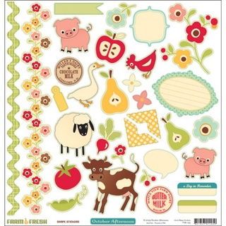 October afternoon - FARM FRESH 12X12 SHAPE STICKERS