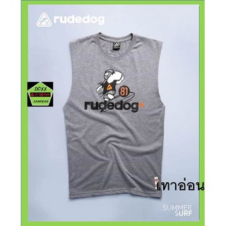 rudedog เสื้อแขนกุดชาย  รุ่น Surf สีเทาอ่อน