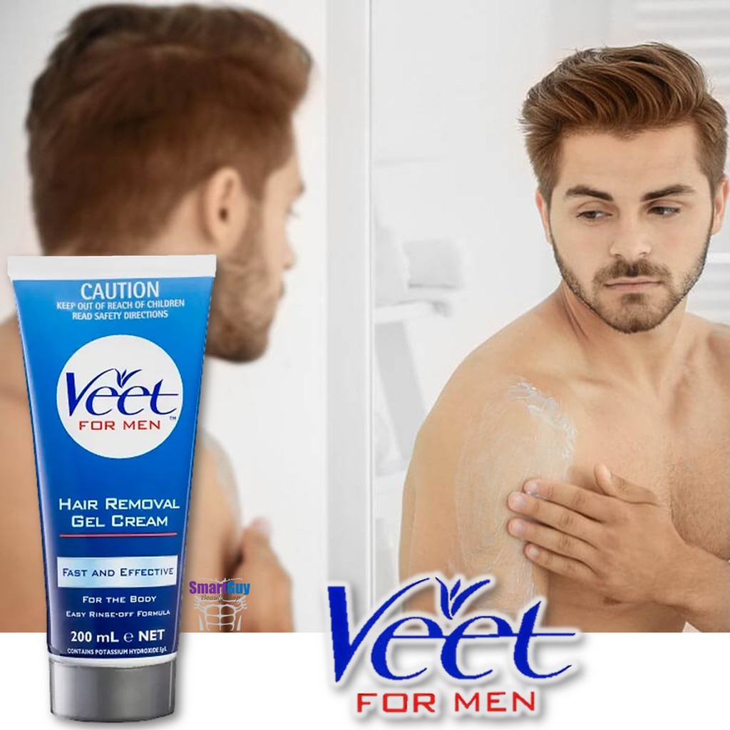 Veet For Men Hair Removal Gel Cream Fast And Effective 200ml ผลิตภัณฑ์กำจัดขนสูตรพิเศษสำหรับ 2262