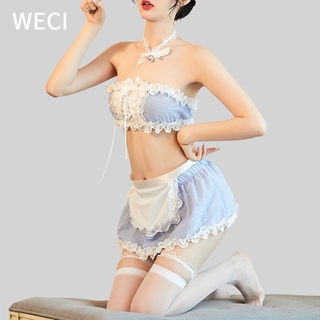 【พร้อมส่ง】WECI ชุดชั้นใน ชุดแม่บ้านเซ็กซี่ ผ้ากันเปื้อน เครื่องแต่งกายแฟนซี สีชมพู สไตล์ฝรั่งเศส สําหรับผู้หญิง