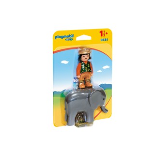 Playmobil 9381 Zookeeper with Elephant แอ็คชั่นฟิกเกอร์ 123 พนักงานสวนสัตว์กับช้าง