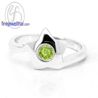 Finejewelthai-แหวนเพอริดอท-เพอริดอท-แหวนพลอย-แหวนเงินแท้-พลอยประจำเดือนเกิด-Peridot-Silver-Ring-Birthstone-R1032pd