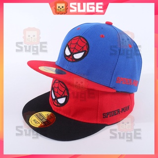 【Suge】หมวกบังแดด พิมพ์ลายการ์ตูนสไปเดอร์แมน ปรับได้ สําหรับเด็กผู้ชาย