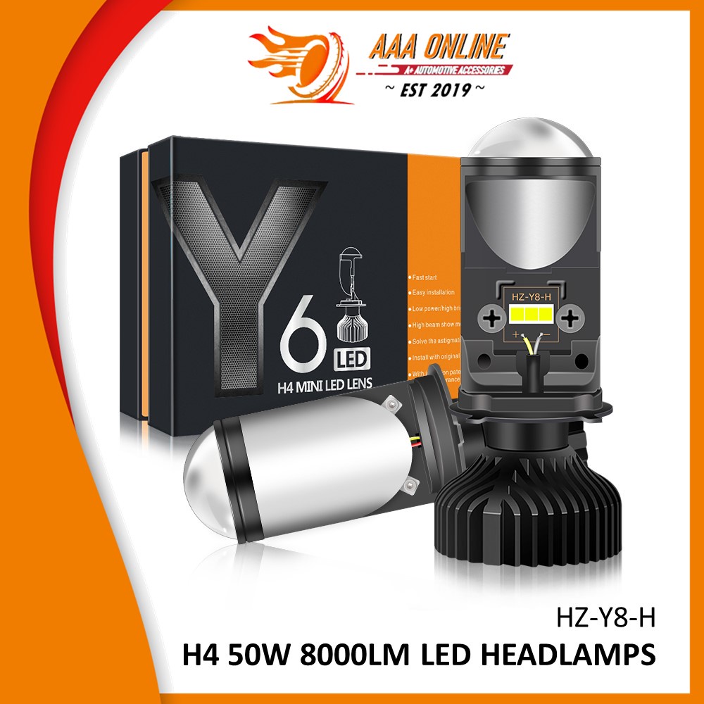 Y6D รถ LED ไฟหน้ารถ H4 Y9D H7 H11 9005 MINI Dual เลนส์โปรเจคเตอร์ Lampu Kereta LED 55W 6000K