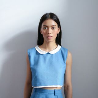 POPPY Collar Crop Top