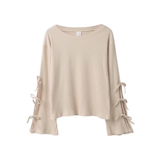 [USED] Primrose top เสื้อยืดทรงปล่อยแขนผูกโบว์