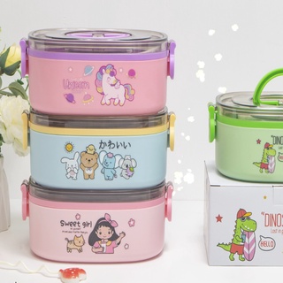 กล่องข้าว ปิ่นโตสแตนเลส เก็บอุณหภูมิ กล่องเก็บอาหาร ปิ่นโตสูญญากาศ 800 ml ฟู้ดเกรด ปลอดสารเคมี Lunch box  ล็อคแนานสนิท