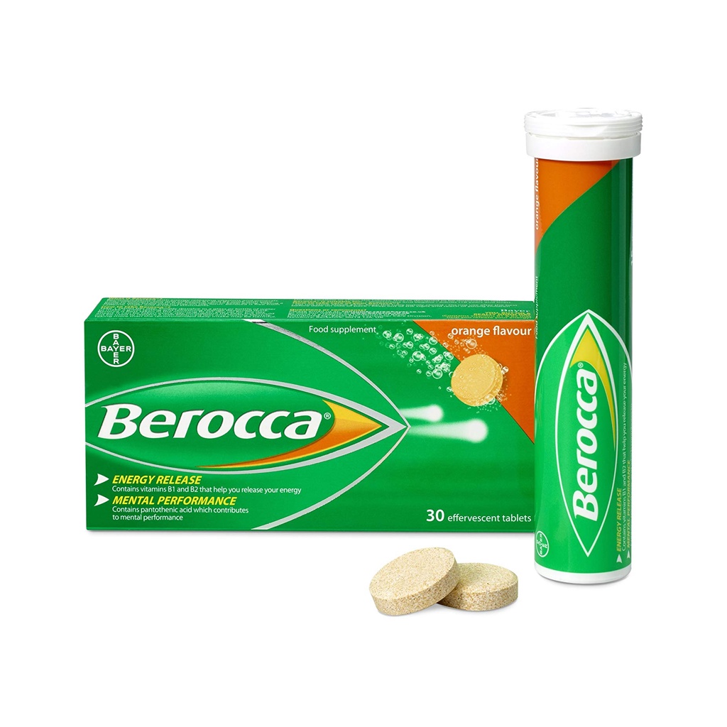 Berocca Performance Orange & Mango With Orange & Guarana (แท็บเรืองแสง)