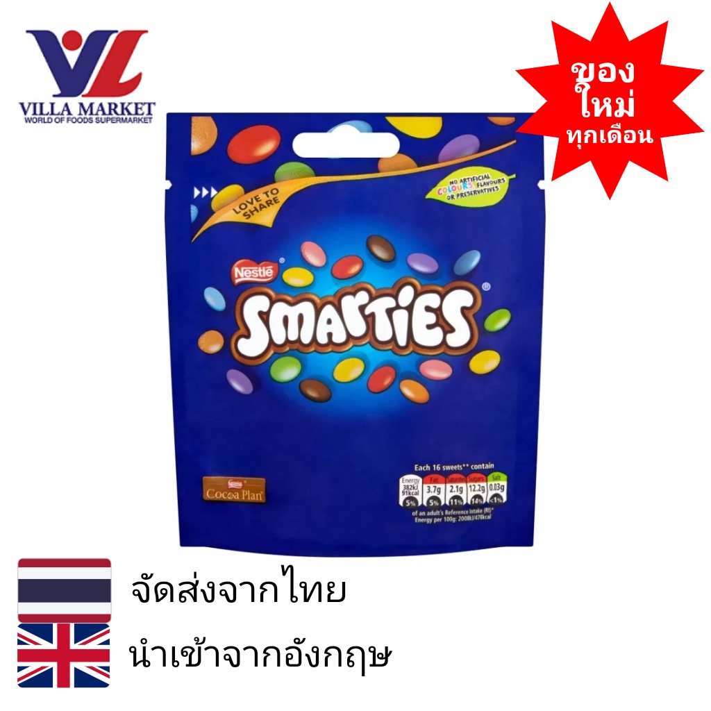 Nestle Smarties Milk Choc Sweets 105g