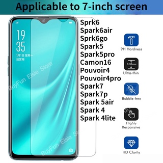 กระจกนิรภัยกันรอยหน้าจอ TECNO Spark 6 GO Air 7 7P 7PRO สําหรับ TECNO Pouvoir 4 Pro Spark 5 Pro Air Camon 16