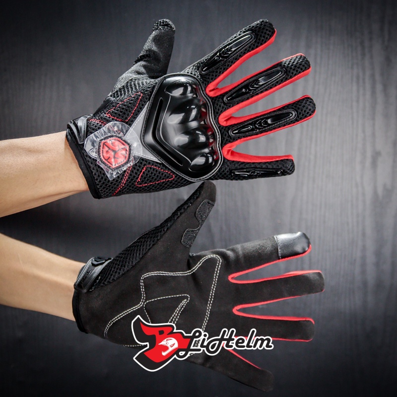 SCOYCO MC58-1 ถุงมือหน้าจอสัมผัสรถจักรยานยนต์ ถุงมือ BIKER สีแดง