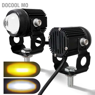 Docool Mo Motorcycle LED Spotlight Dual Lighting Colors High Low Beam Super Bright Waterproof Lamp 12‑36V