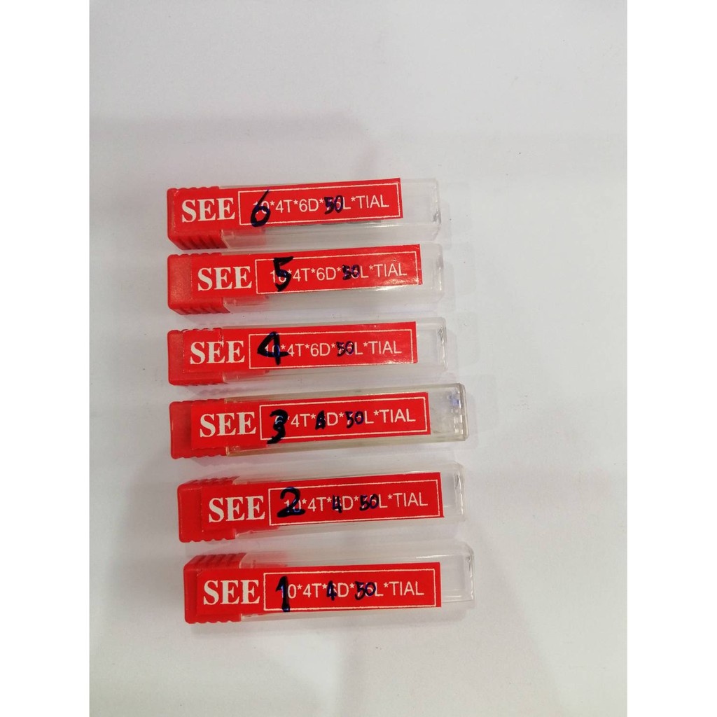 เอ็นมิลคาร์ไบด์(1-2-3-4-5-6-8-10-12mm.) SEE ฐานแดงกล่องใส​ เกรดดี