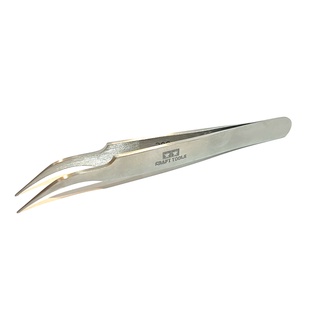 TAMIYA 74047 HG Angled Tweezers (Round Tip) คีมหนีบชิ้นงาน ปลายโค้ง คุณภาพสูง แหนบคีบชิ้นงาน แหนบดีคอล