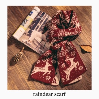 raindear scarf : ผ้าพันคอลายกวางเรนเดียร์