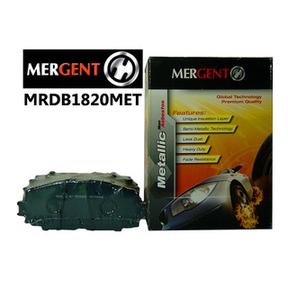 Mergent ผ้าเบรค คู่หน้า Vios E/G ปี 06-13 และ Yaris 1.5i E/G ปี 05/ รุ่น MRDB1820MET