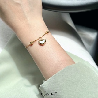 Sweetie heart lava 14k bracelet. (ข้อมือรูด งานชุบ 14k (สแตนเลส) สวย ทน เงา โดนน้ำ โดนน้ำหอมได้สบายๆเลยค่ะ)