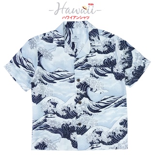 เสื้อฮาวาย เด็ก&amp;ผู้ใหญ่ เสื้อครอบครัว Hawaiian aloha Shirts  (คลื่นญี่ปุ่น)